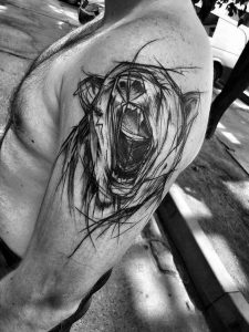 Line Drawing Bear Tattoos