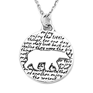 Kevin N Anna Bear (Enjoy quote) Sterling Silver Large Pendant Necklace: Gifts for bear lovers